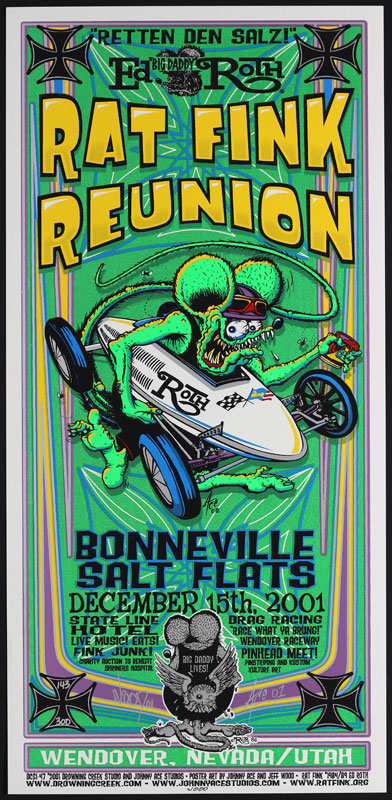 Johnny Ace and Jeff Wood - Drowning Creek Ed Roth Rat Fink Reunion Poster