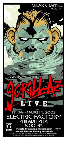 Jeff Wood and Jason Goad - Drowning Creek Gorillaz Poster