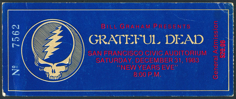 Grateful Dead New Year's Eve Ticket Stub