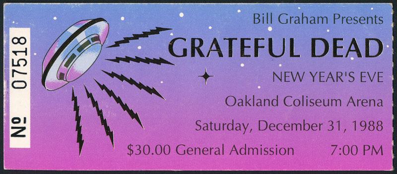 Grateful Dead New Year's Eve Ticket Stub