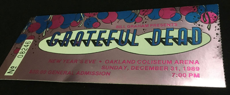 Grateful Dead New Year's Eve Ticket Stub