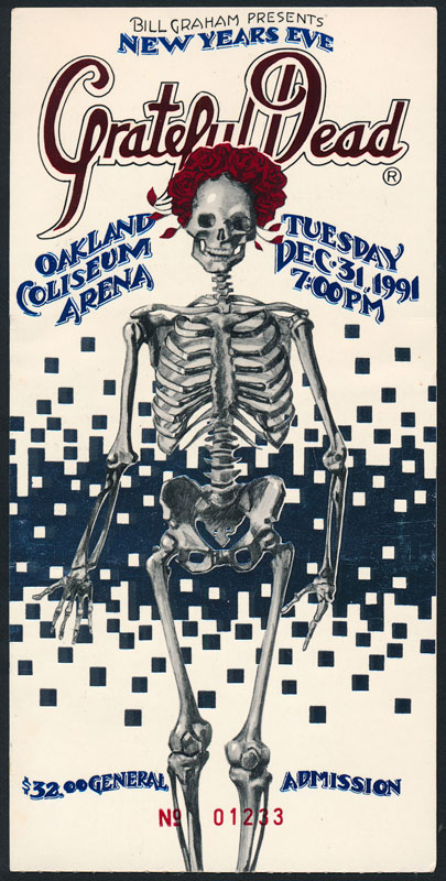 Grateful Dead New Year's Eve Ticket Stub