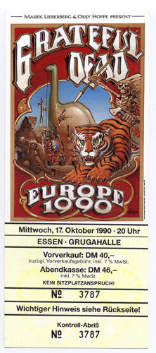 Rick Griffin Grateful Dead Europe 1990 Essen Ticket