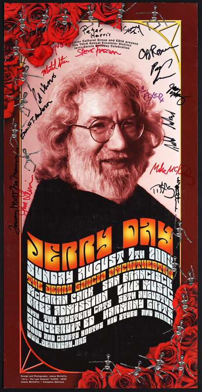 Jerry Day 2005 Jerry Garcia Memorial Autographed Poster