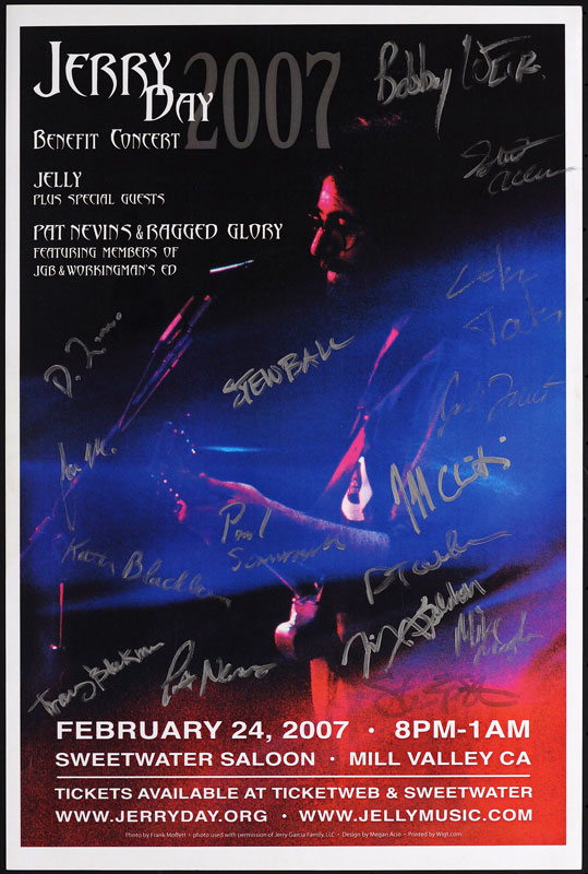 Jerry Day 2007 Jerry Garcia Memorial Autographed Poster