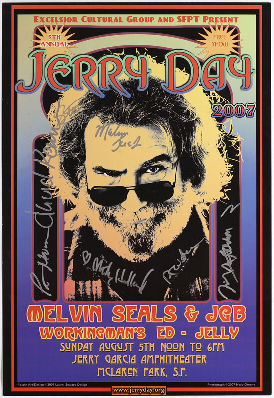 Jerry Day 2007 Jerry Garcia Memorial Autographed Poster