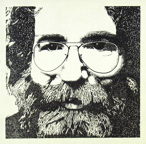 Vintage 1980's Jerry Garcia Portrait Art Print