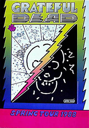 Peter Max 1988 Grateful Dead Tour  Poster