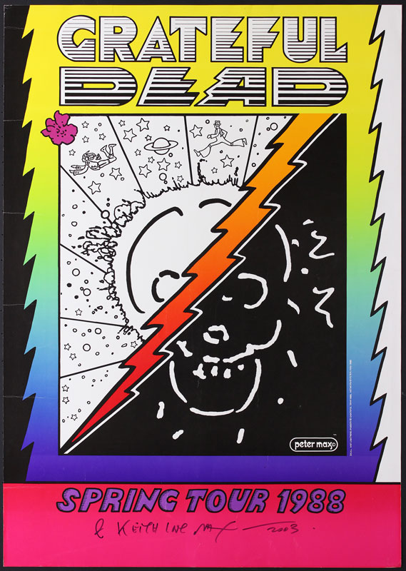 Peter Max Grateful Dead - Spring Tour 1988 Poster - signed