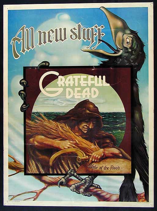 Rick Griffin Grateful Dead Wake of the Flood Album Release Promo Handbill