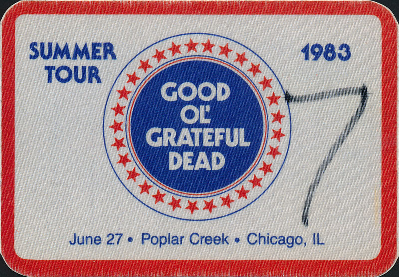 Grateful Dead 6/27/1983 Chicago Backstage Pass