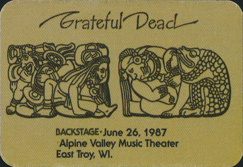 Grateful Dead 6/26/1987 East Troy WI Backstage Pass