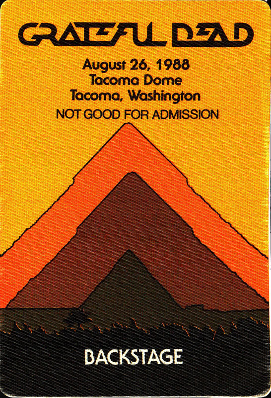 Grateful Dead 8/26/1988 Tacoma WA Backstage Pass