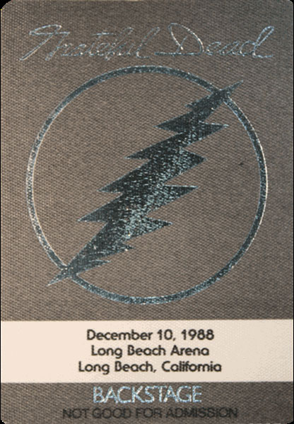 Grateful Dead 12/10/1988 Long Beach Backstage Pass