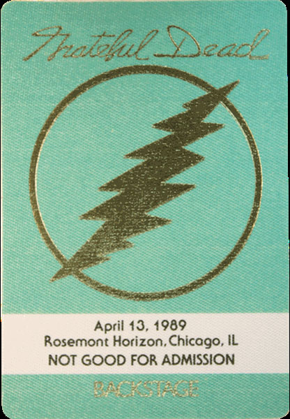 Grateful Dead 4/13/1989 Chicago Backstage Pass