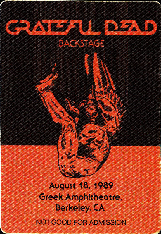 Grateful Dead 8/18/1989 Berkeley CA Backstage Pass