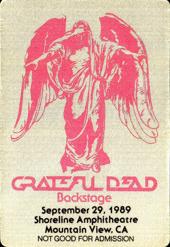 Grateful Dead 9/29/1989 Mountain View CA Backstage Pass