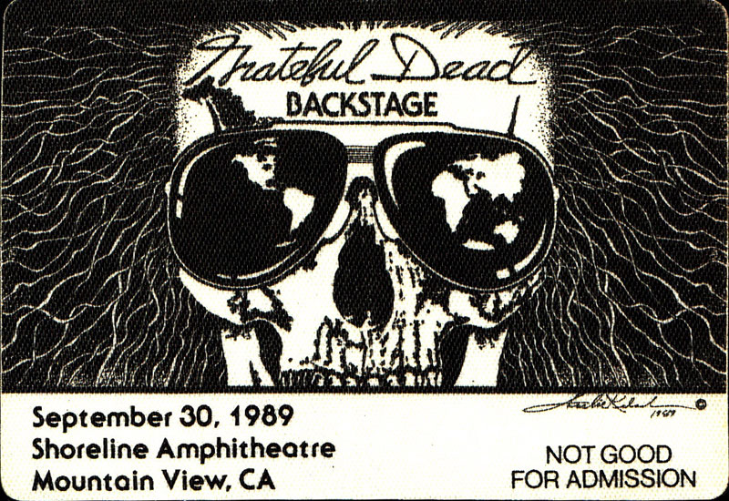 Grateful Dead 9/30/1989 Mountain View CA Backstage Pass