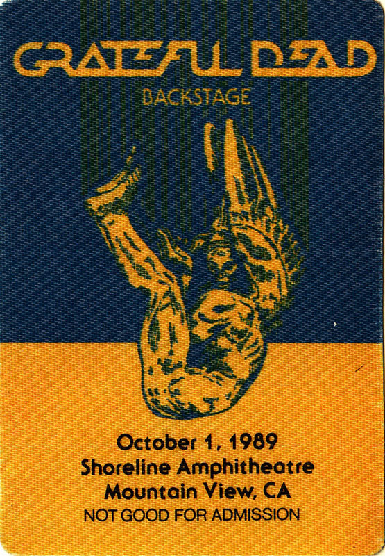Grateful Dead 10/1/1989 Mountain View CA Backstage Pass