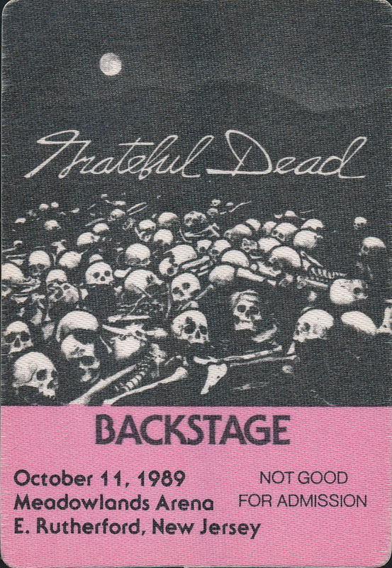 Grateful Dead 10/11/1989 East Rutherford NJ Backstage Pass