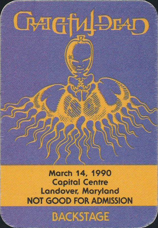 Rick Griffin Grateful Dead 3/14/1990 Washington DC Backstage Pass