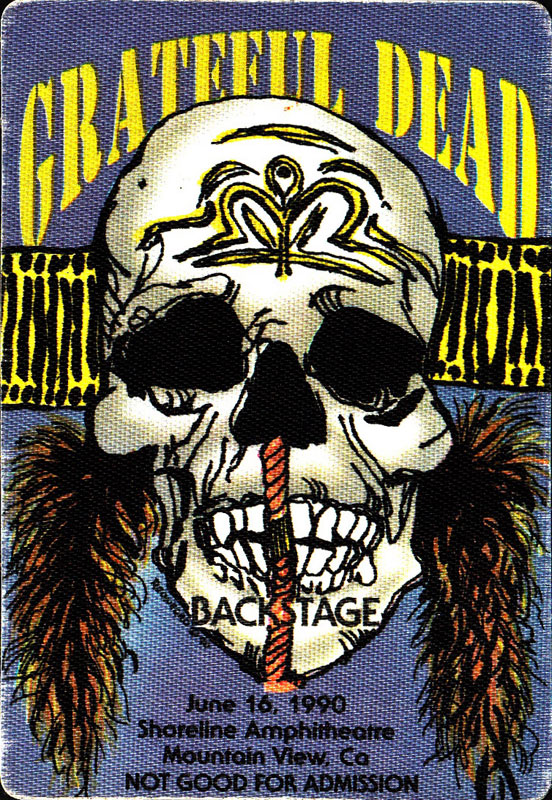 Grateful Dead 6/16/1990 Mountain View CA Backstage Pass