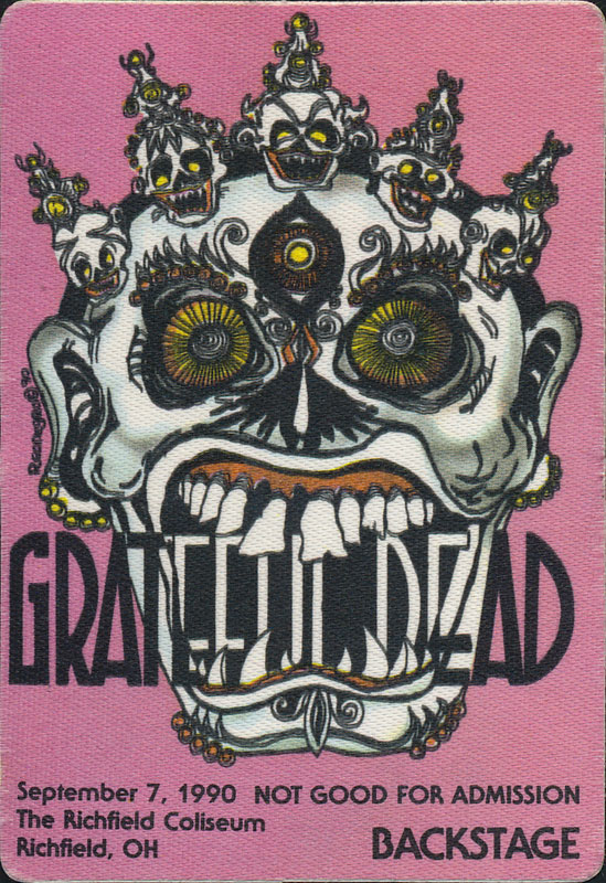 Reonegro Grateful Dead 9/7/1990 Richfield OH Backstage Pass