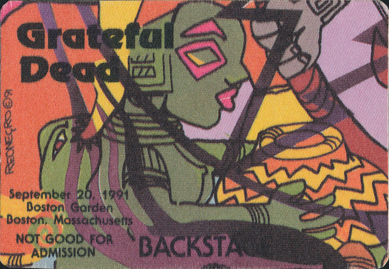 Reonegro Grateful Dead 9/20/1991 Boston Backstage Pass