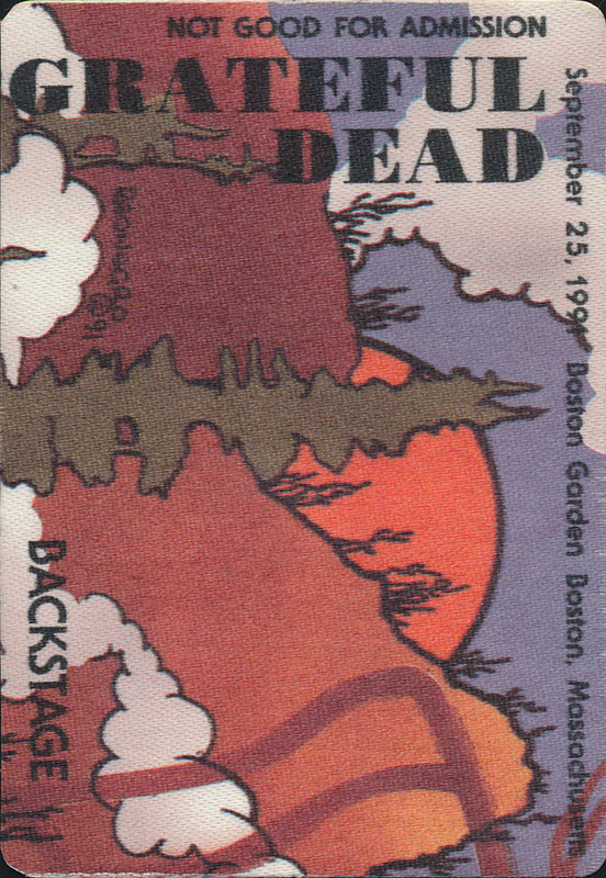 Reonegro Grateful Dead 9/25/1991 Boston Backstage Pass