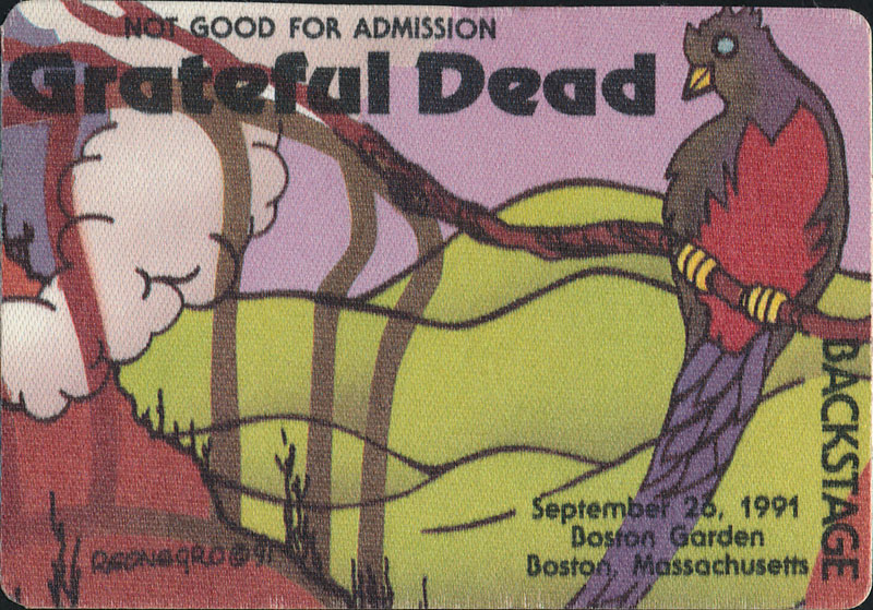 Reonegro Grateful Dead 9/26/1991 Boston Backstage Pass