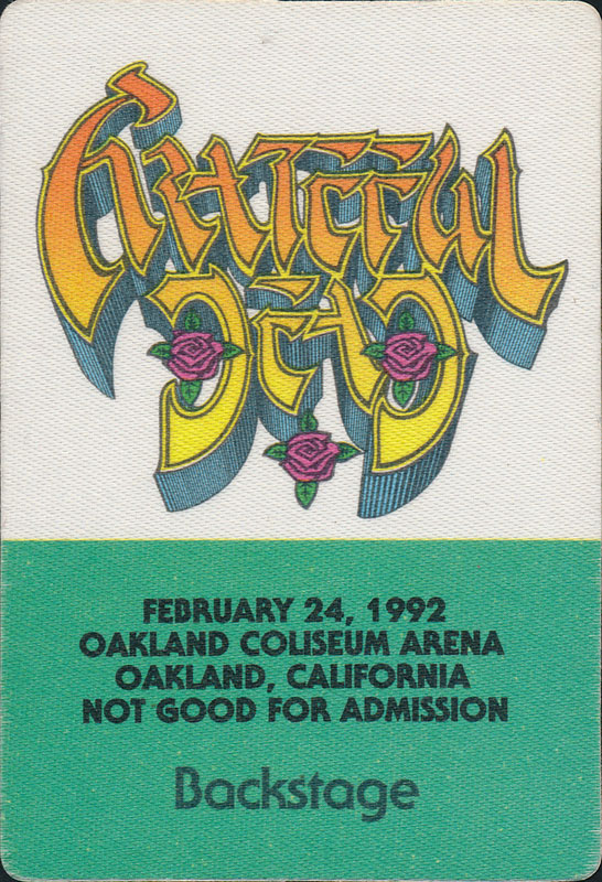 Rick Griffin Grateful Dead 2/24/1992 Oakland Backstage Pass