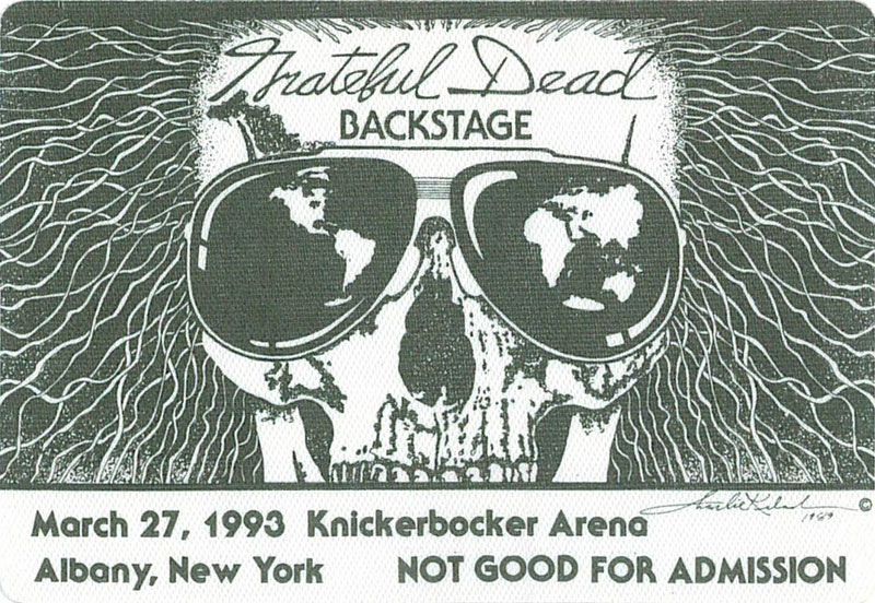 Grateful Dead 3/27/1993 Albany NY Backstage Pass