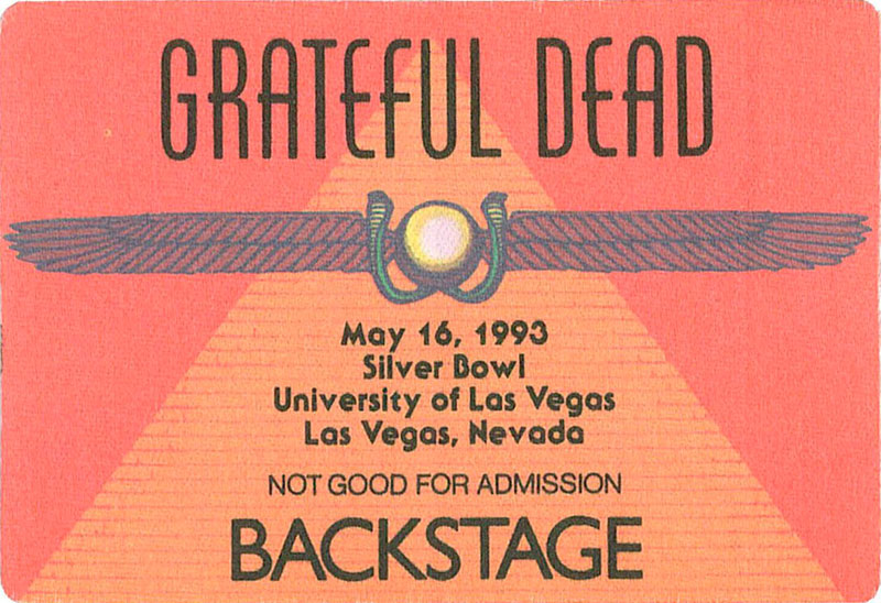 Grateful Dead 5/16/1993 Las Vegas Backstage Pass