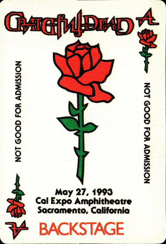 Grateful Dead 5/27/1993 Sacramento Backstage Pass