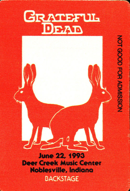 Grateful Dead 6/22/1993 Indianapolis Backstage Pass