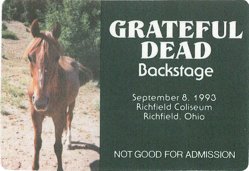 Grateful Dead 9/8/1993 Richfield OH Backstage Pass