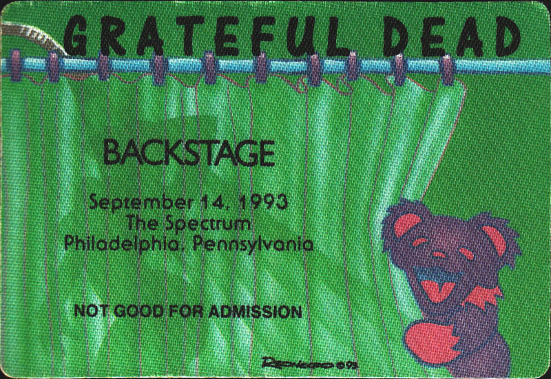 Grateful Dead 9/14/1993 Philadelphia Backstage Pass