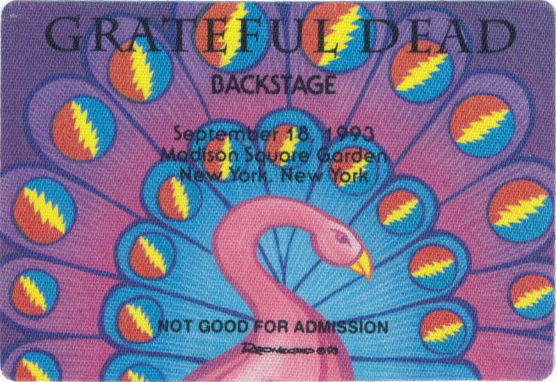 Grateful Dead 9/18/1993 New York City Backstage Pass