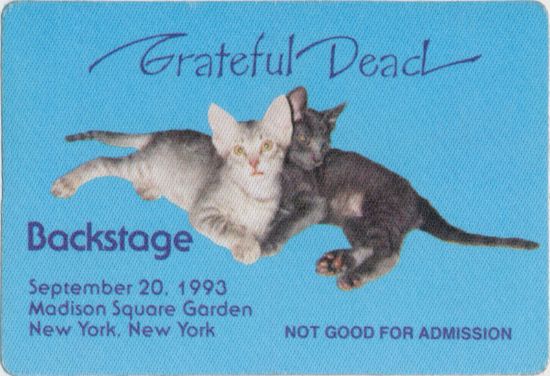 Grateful Dead 9/20/1993 New York City Backstage Pass