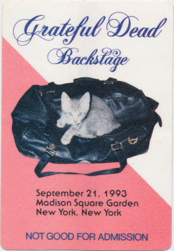 Grateful Dead 9/21/1993 New York City Backstage Pass