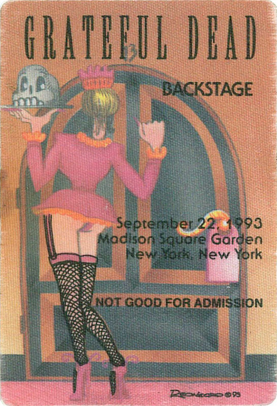 Grateful Dead 9/22/1993 New York City Backstage Pass