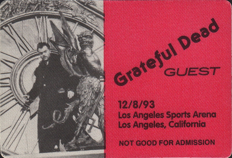 Grateful Dead 12/8/1993 Los Angeles Backstage Pass