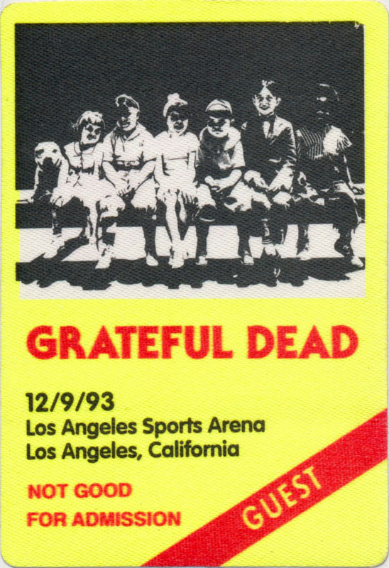 Grateful Dead 12/9/1993 Los Angeles Backstage Pass