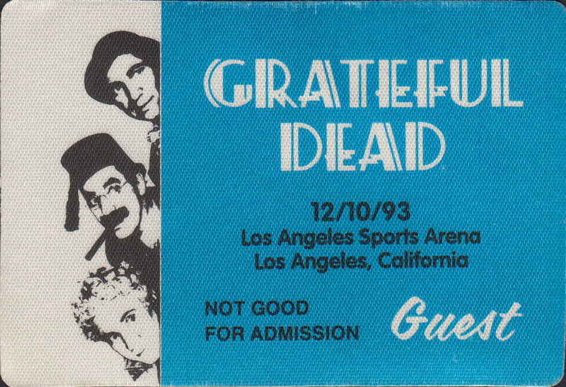 Grateful Dead 12/10/1993 Los Angeles Backstage Pass