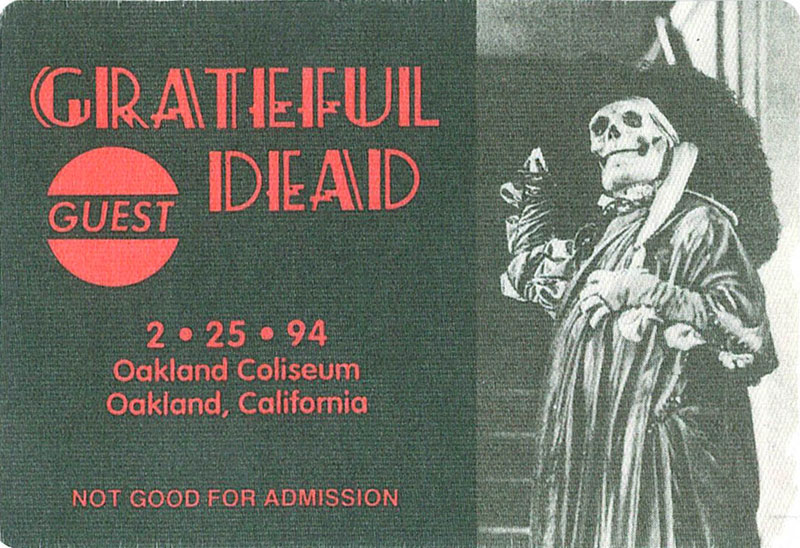 Grateful Dead 2/25/1994 Oakland Backstage Pass