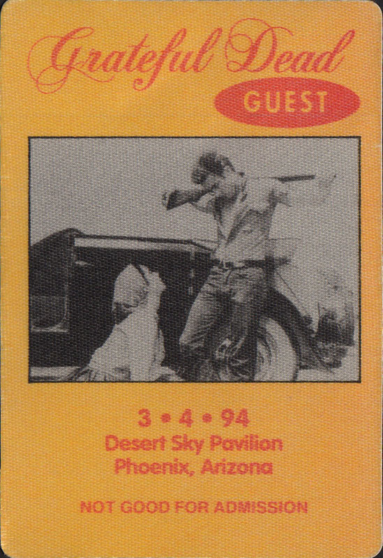 Grateful Dead 3/4/1994 Phoenix Backstage Pass