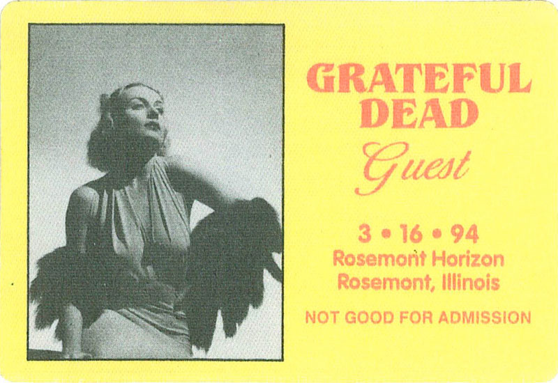 Grateful Dead 3/16/1994 Chicago Backstage Pass