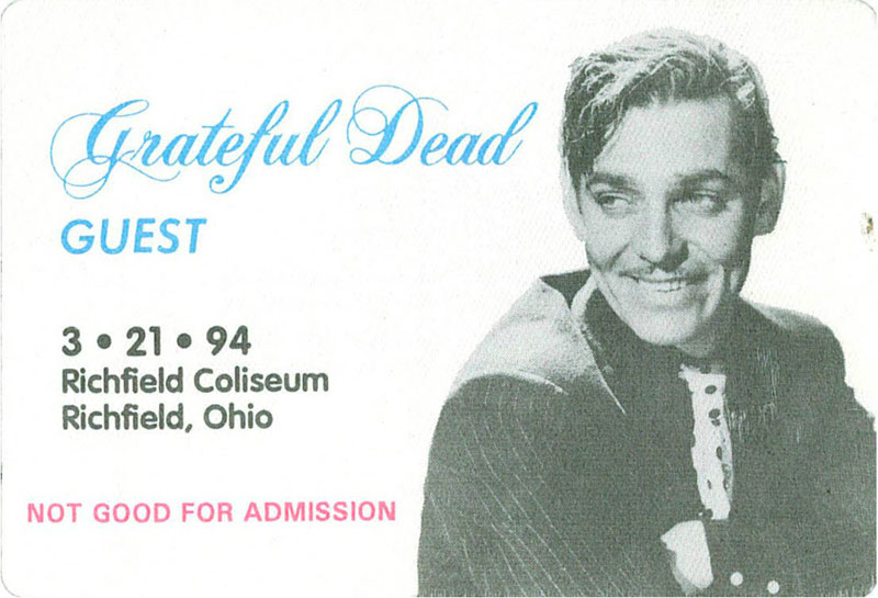 Grateful Dead 3/21/1994 Richfield OH Backstage Pass