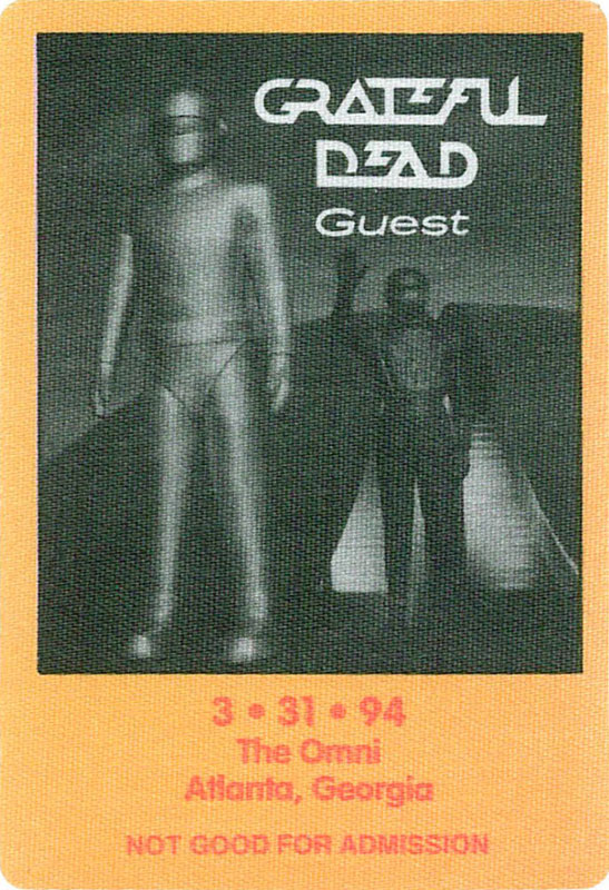 Grateful Dead 3/31/1994 Atlanta Backstage Pass