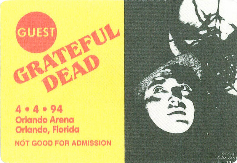 Grateful Dead 4/4/1994 Orlando Backstage Pass